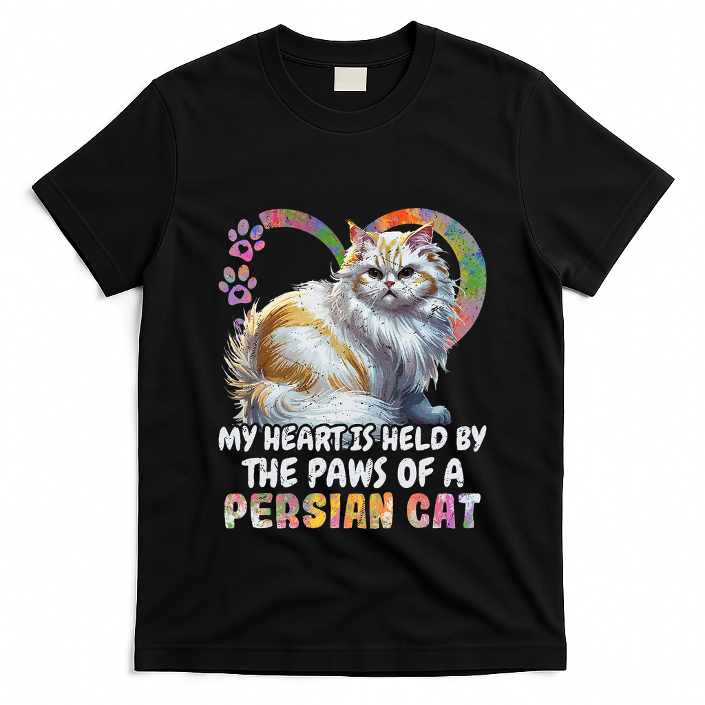 My Heart Is Held By The Paws Of A Persian Cat Cats T-Shirt