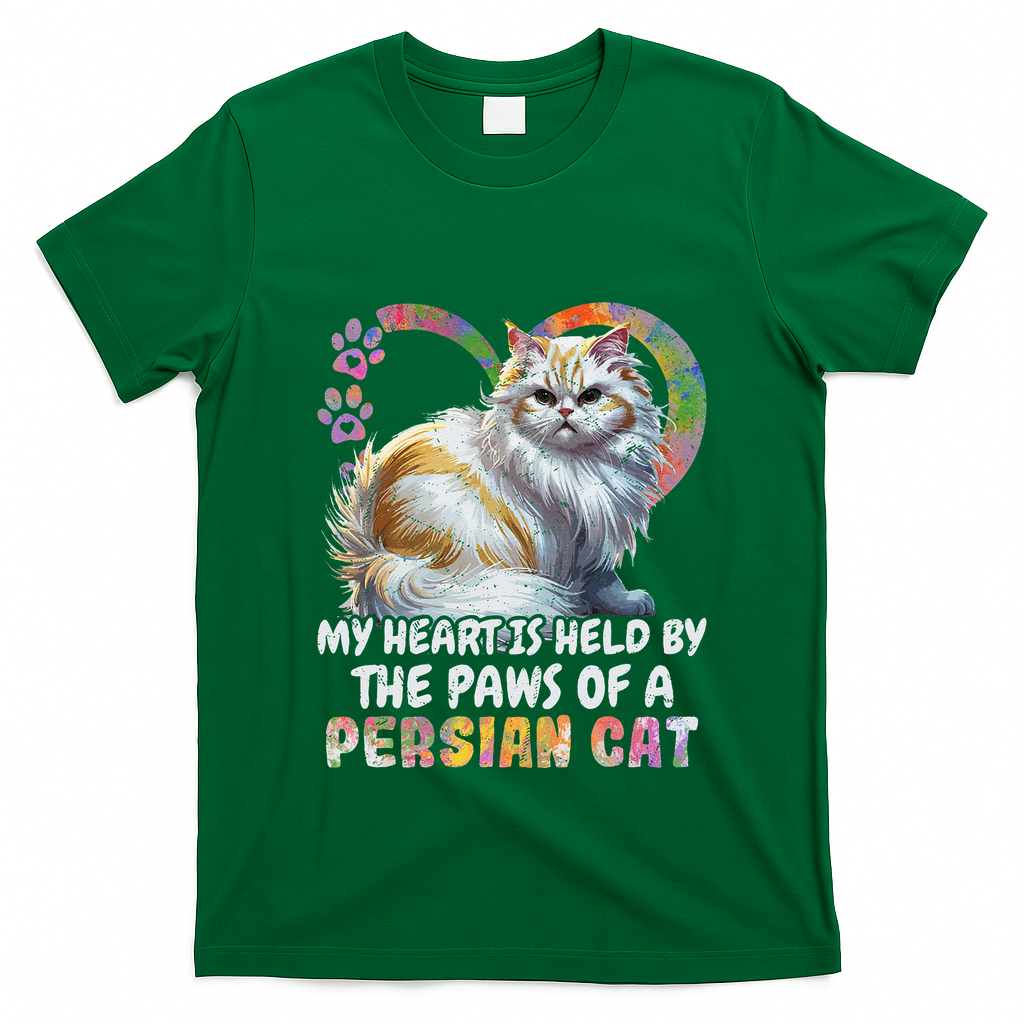 My Heart Is Held By The Paws Of A Persian Cat Cats T-Shirt