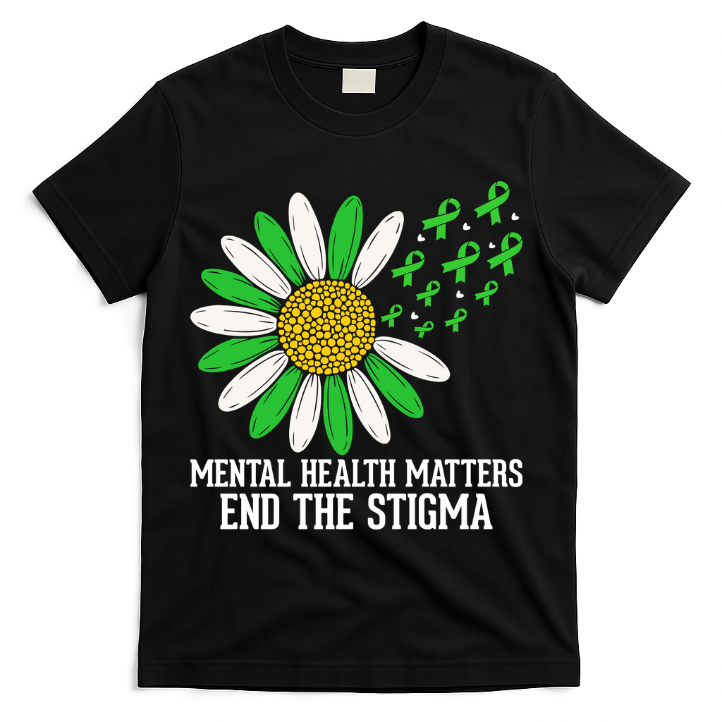 Mental Health Matters End The Stigma T-Shirt - Black