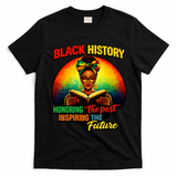 Melanin Honoring Past Inspiring Pride Book Black History T-Shirt