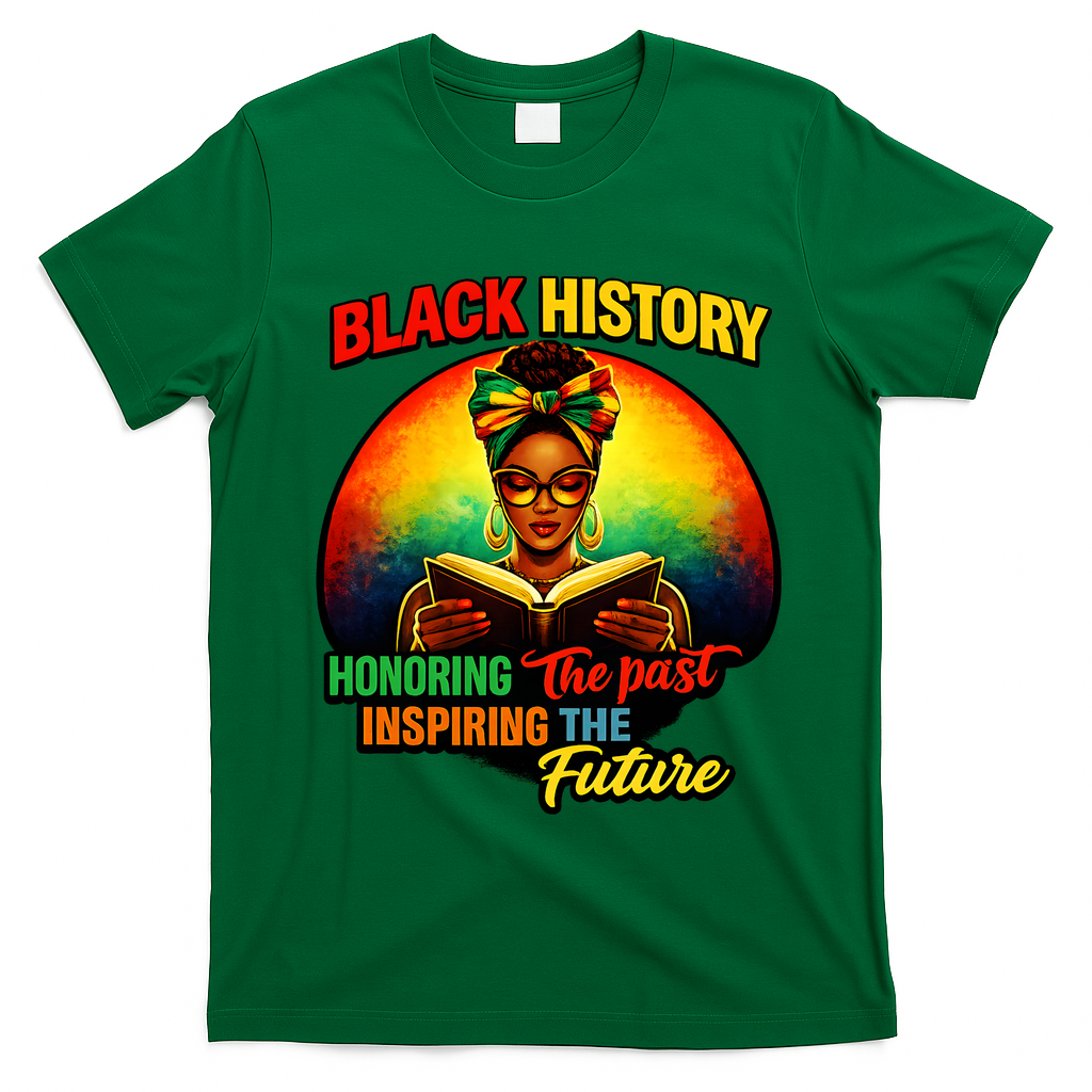 Melanin Honoring Past Inspiring Pride Book Black History T-Shirt