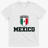 Mexico Heritage Shield Crest Soccer Fan T-Shirt - White