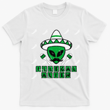 Martian Illegal Alien Mexican Area51 Funny Halloween Gift T-Shirt - White
