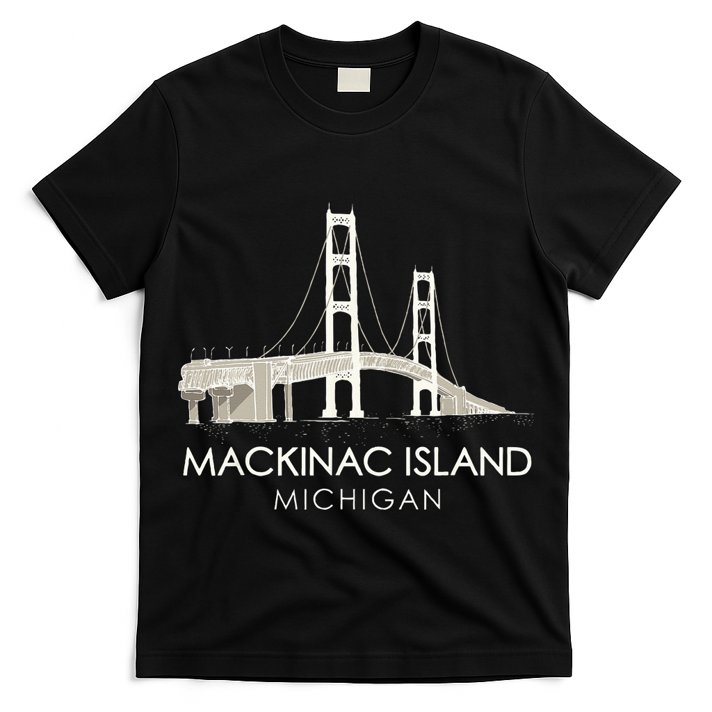 Mackinac Island Bridge Michigan Great Lakes Huron Ferry Trip T-Shirt