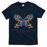 Mackinac Island Michigan Souvenir Butterfly Graphic T-Shirt
