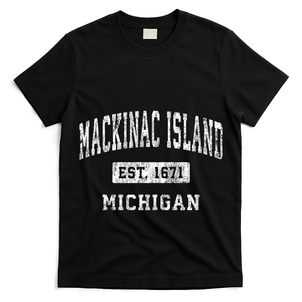 Mackinac Island Michigan Mi Vintage Established Sports T-Shirt