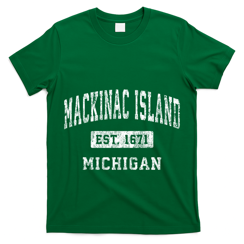 Mackinac Island Michigan Mi Vintage Established Sports T-Shirt