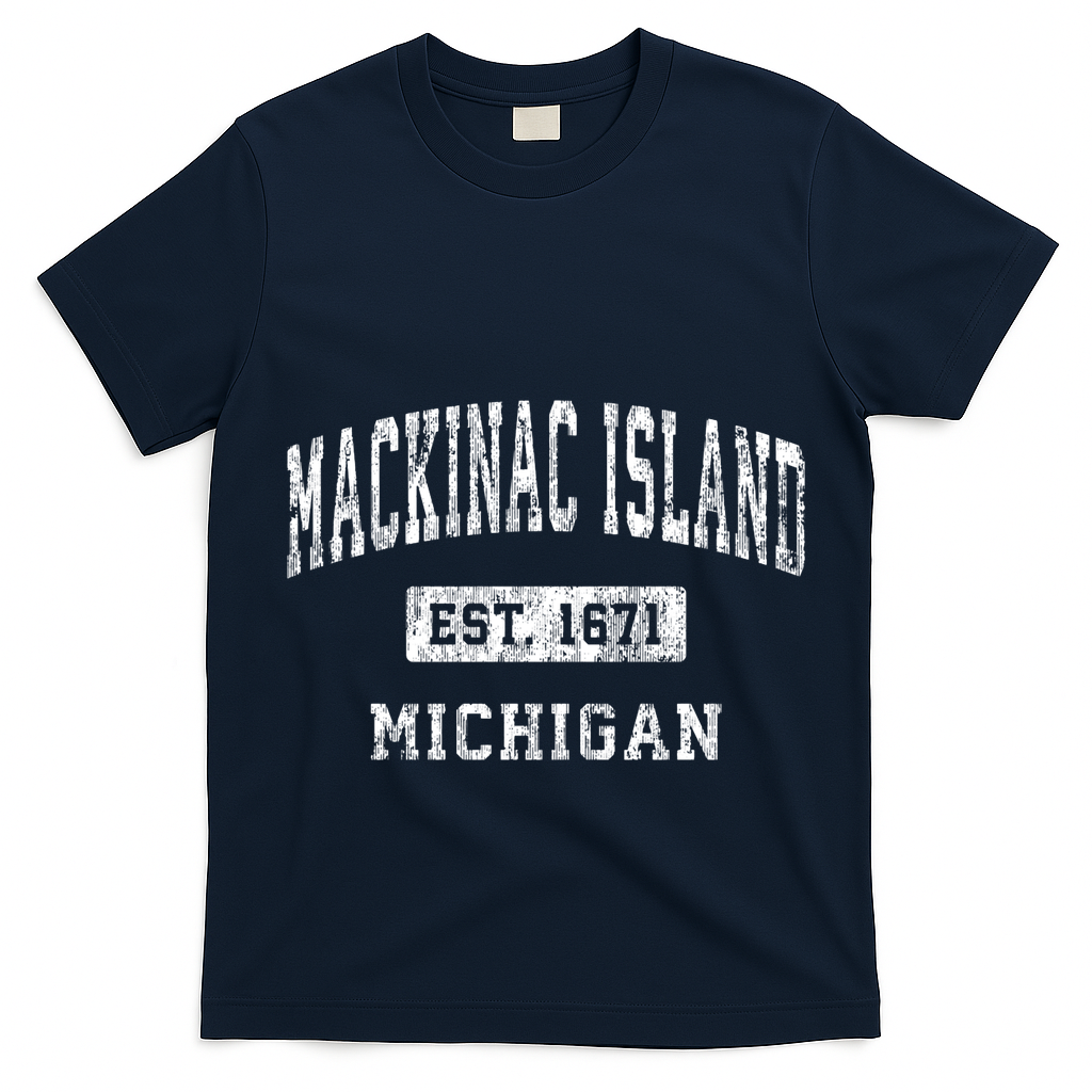 Mackinac Island Michigan Mi Vintage Established Sports T-Shirt