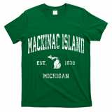 Mackinac Island Michigan MI Vintage Athletic Sports Design T-Shirt