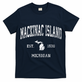 Mackinac Island Michigan MI Vintage Athletic Sports Design T-Shirt