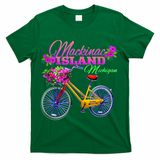 Mackinac Island Michigan Vintage Bike Flowers T-Shirt