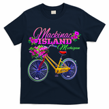 Mackinac Island Michigan Vintage Bike Flowers T-Shirt