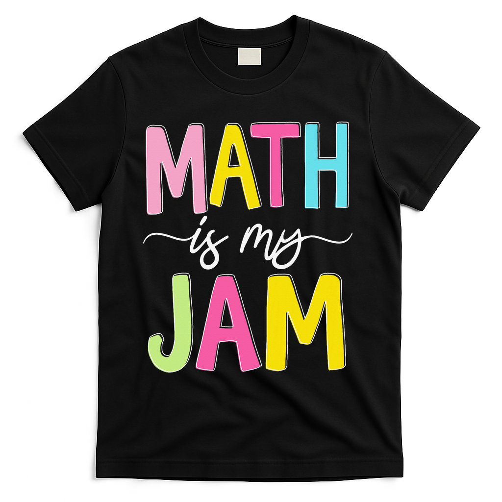 Math Is My Jam Mathematics Math Teacher Professor Math T-Shirt - Black