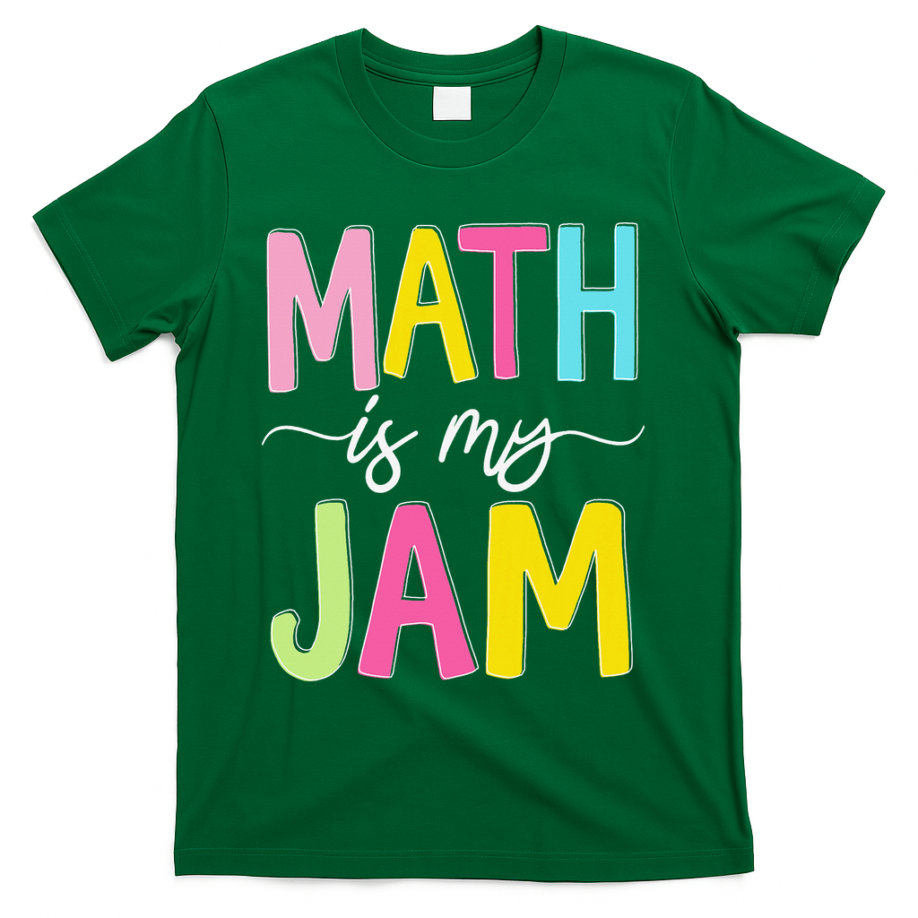 Math Is My Jam Mathematics Math Teacher Professor Math T-Shirt - Green