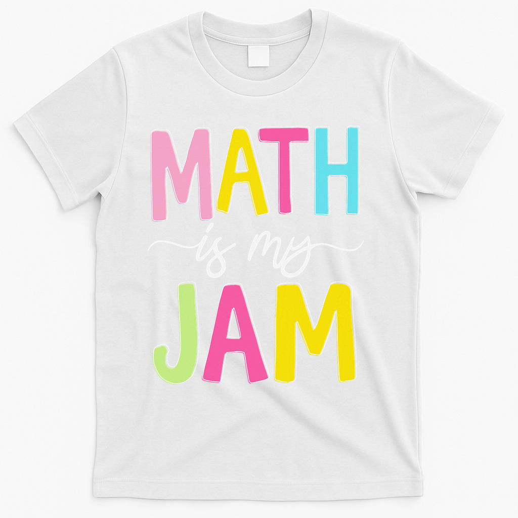 Math Is My Jam Mathematics Math Teacher Professor Math T-Shirt - White