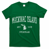 Mackinac Island Michigan Mi Vintage Athletic Sports Design T-Shirt