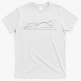 Mountain Line Art - Minimalist Peaks - White