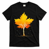 Maple Leaf Autumn Tree Orange Fall Leaves Season T-Shirt - Black