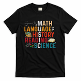 Math Language History Reading Science Music Teacher Funny T-Shirt - Black