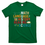 Math Language History Reading Science Music Teacher Funny T-Shirt - Green
