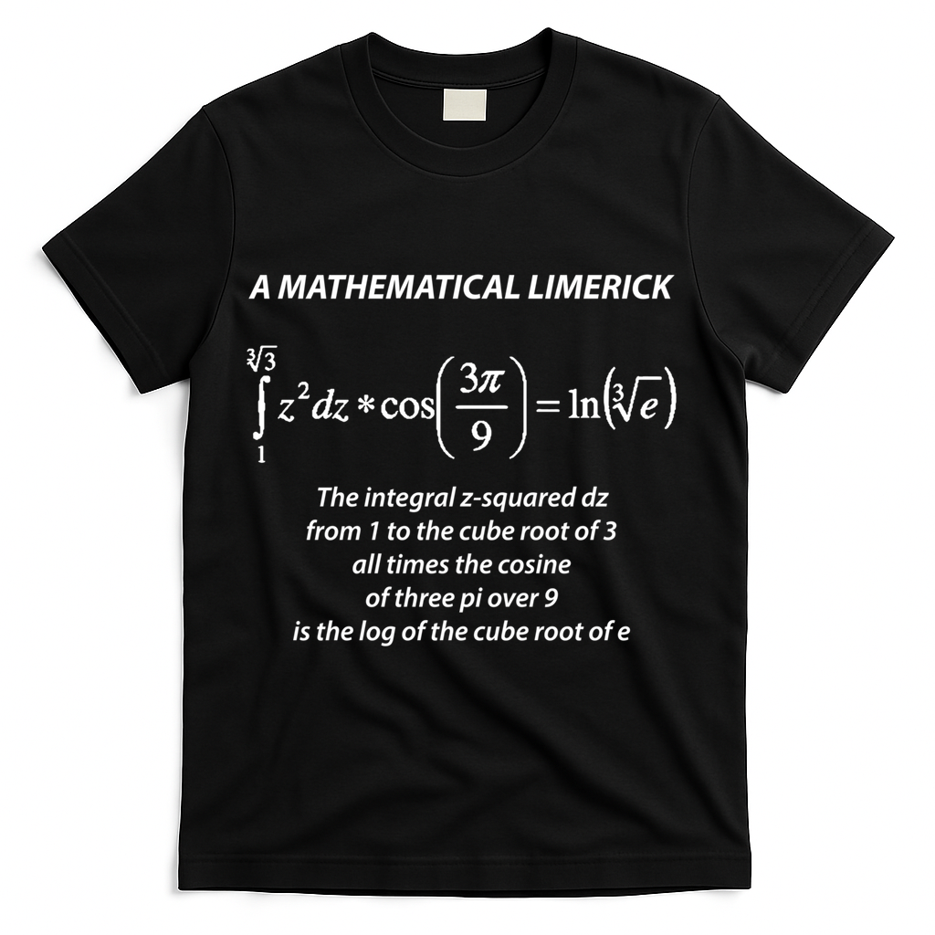 Mathematical Limerick Math Geek Nerd Gift Meaningful Gift T-Shirt - Black