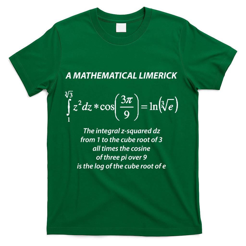 Mathematical Limerick Math Geek Nerd Gift Meaningful Gift T-Shirt - Green
