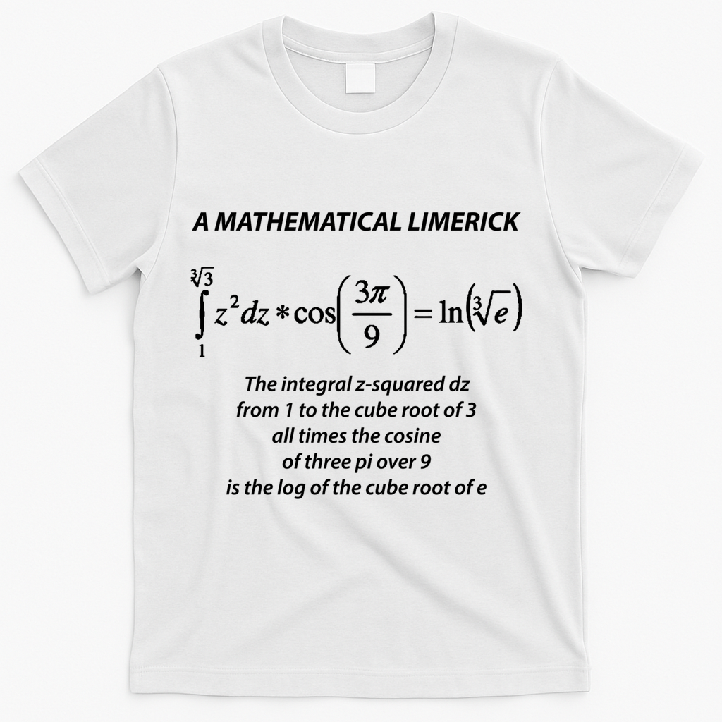 Mathematical Limerick Math Geek Nerd Gift Meaningful Gift T-Shirt - White