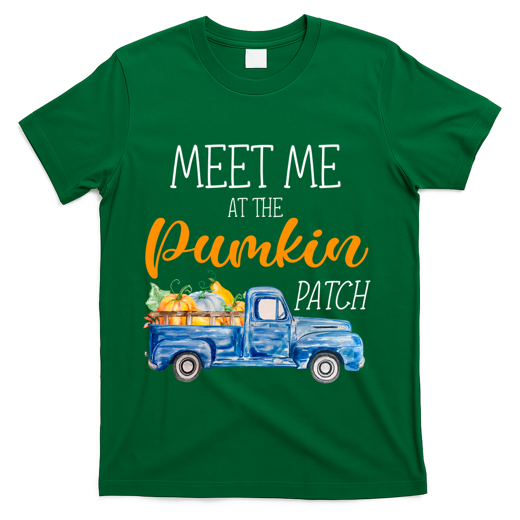 Meet Me At The Pumpkin Patch Cute Halloween T-Shirt - Green