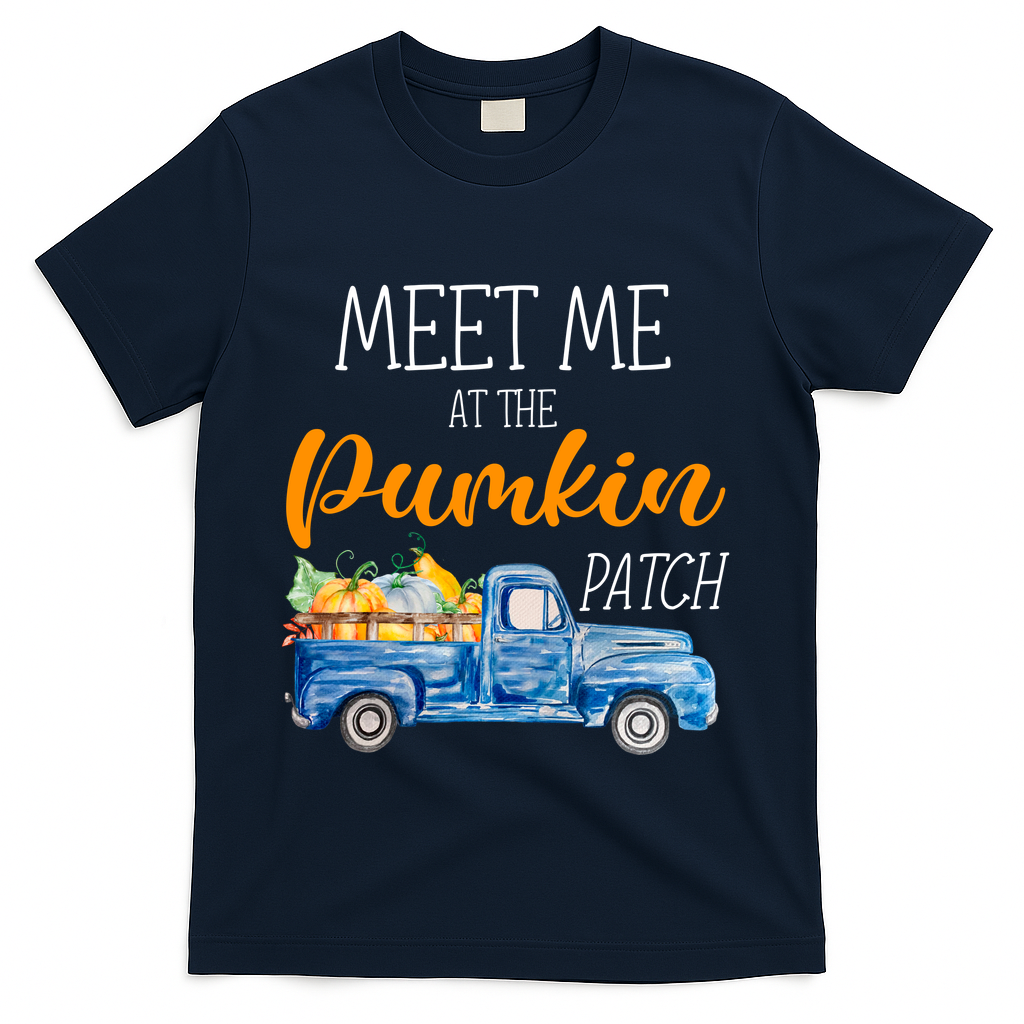 Meet Me At The Pumpkin Patch Cute Halloween T-Shirt - Navy