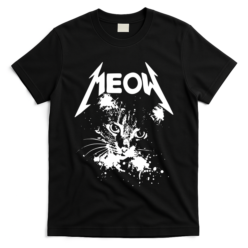 Lightning Cat Meow Logo T-Shirt