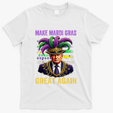 Make Mardi Gras Great Again Funny Mardi Gras Trump T-Shirt - White