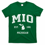 Mio Michigan Mi Vintage Athletic Sports Design V Neck T-Shirt