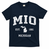 Mio Michigan Mi Vintage Athletic Sports Design V Neck T-Shirt