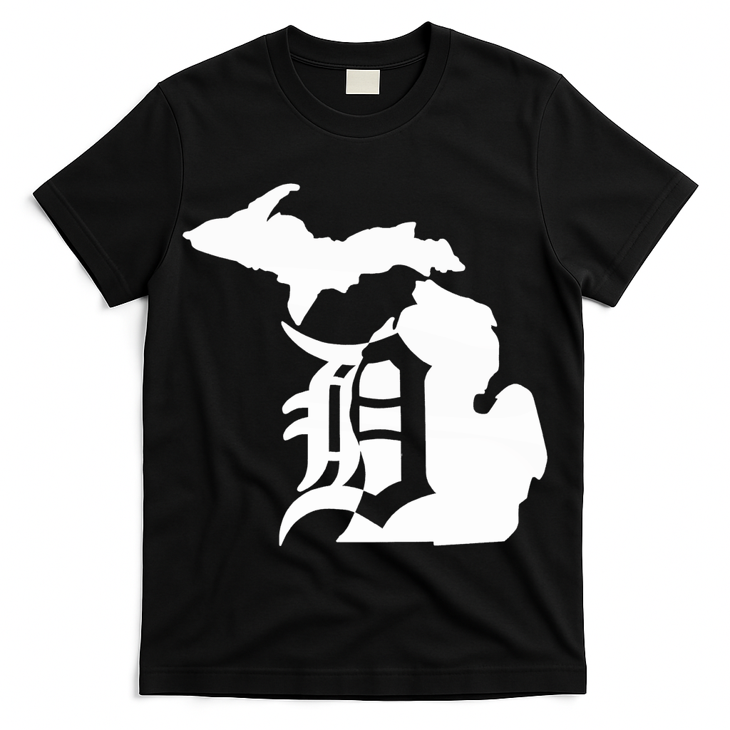 Michigan Mitten Old English D Detroit T-Shirt