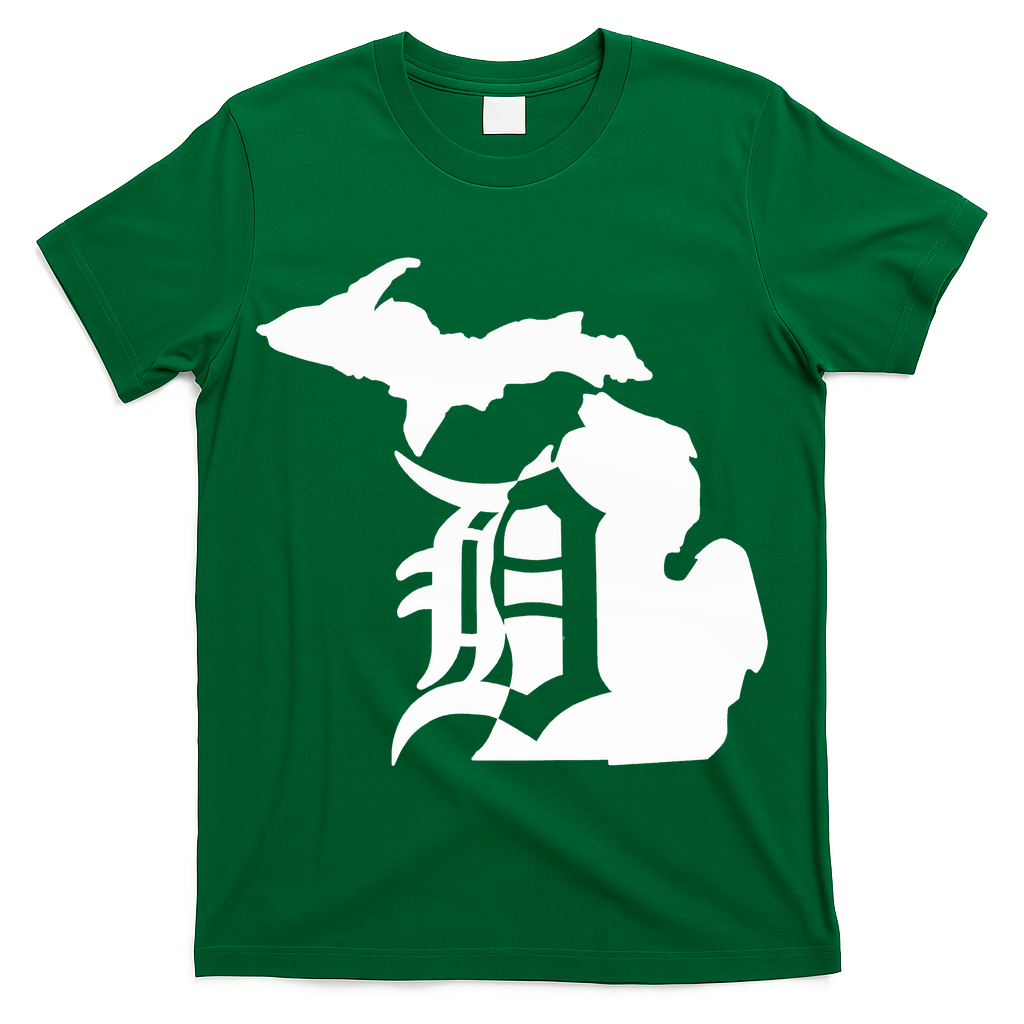 Michigan Mitten Old English D Detroit T-Shirt