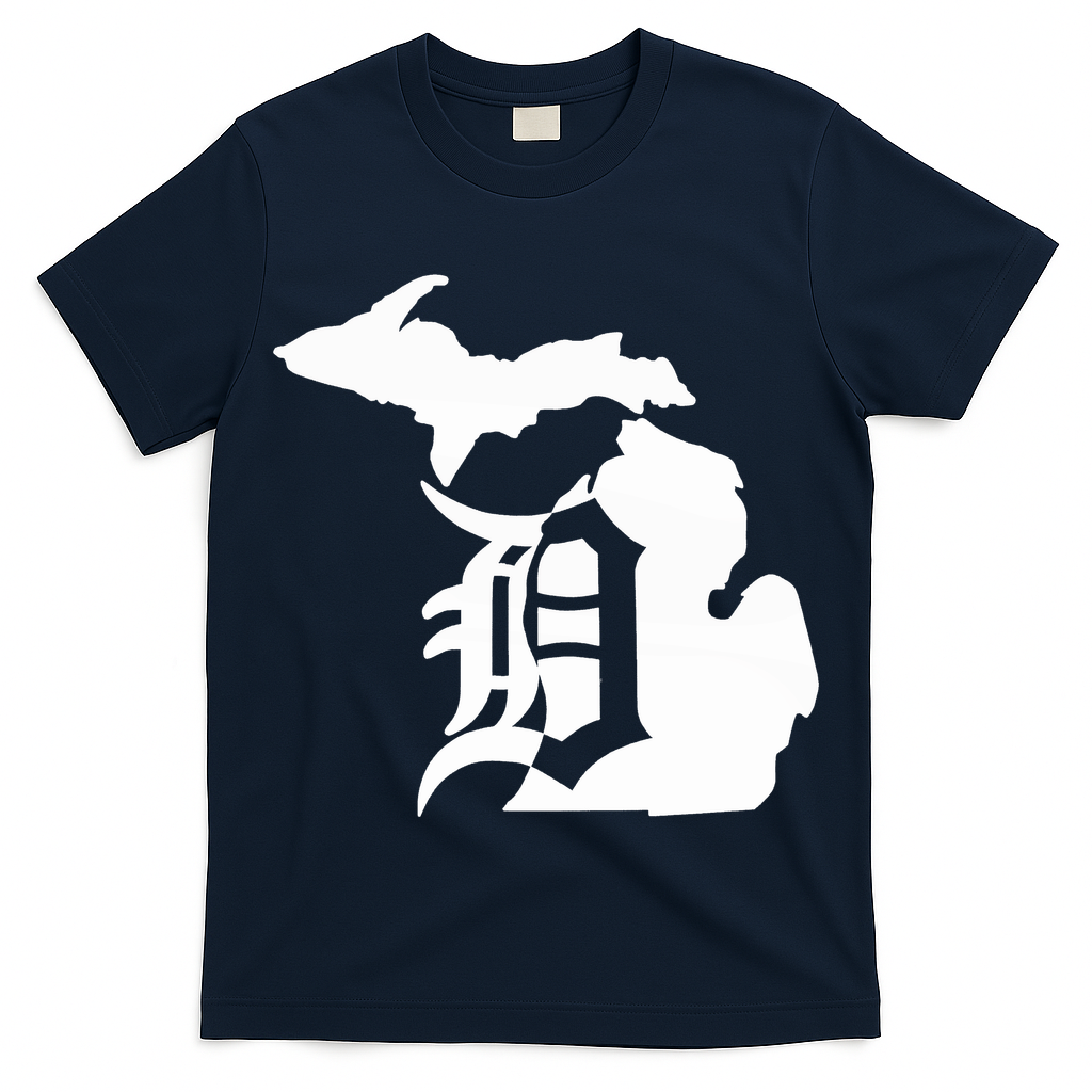 Michigan Mitten Old English D Detroit T-Shirt