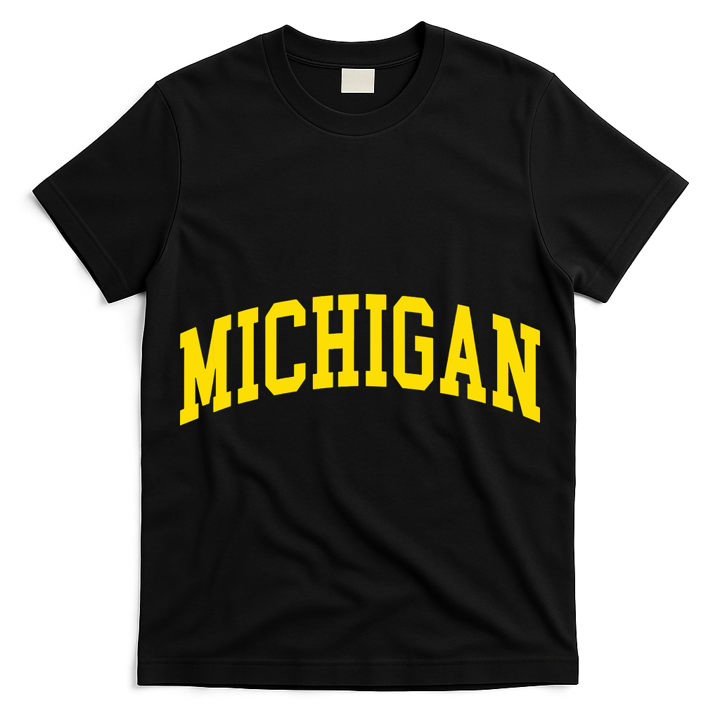 Michigan Mi Usa United States Font T-Shirt