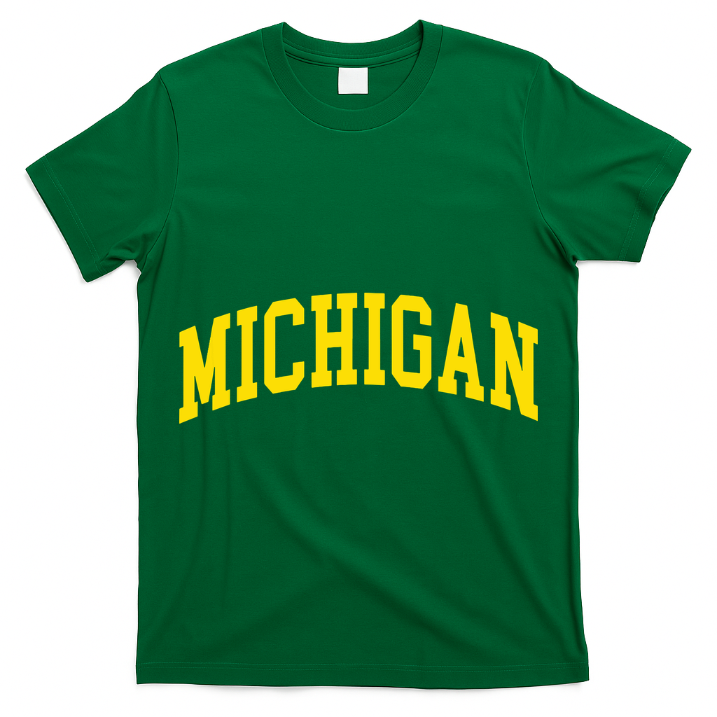 Michigan Mi Usa United States Font T-Shirt
