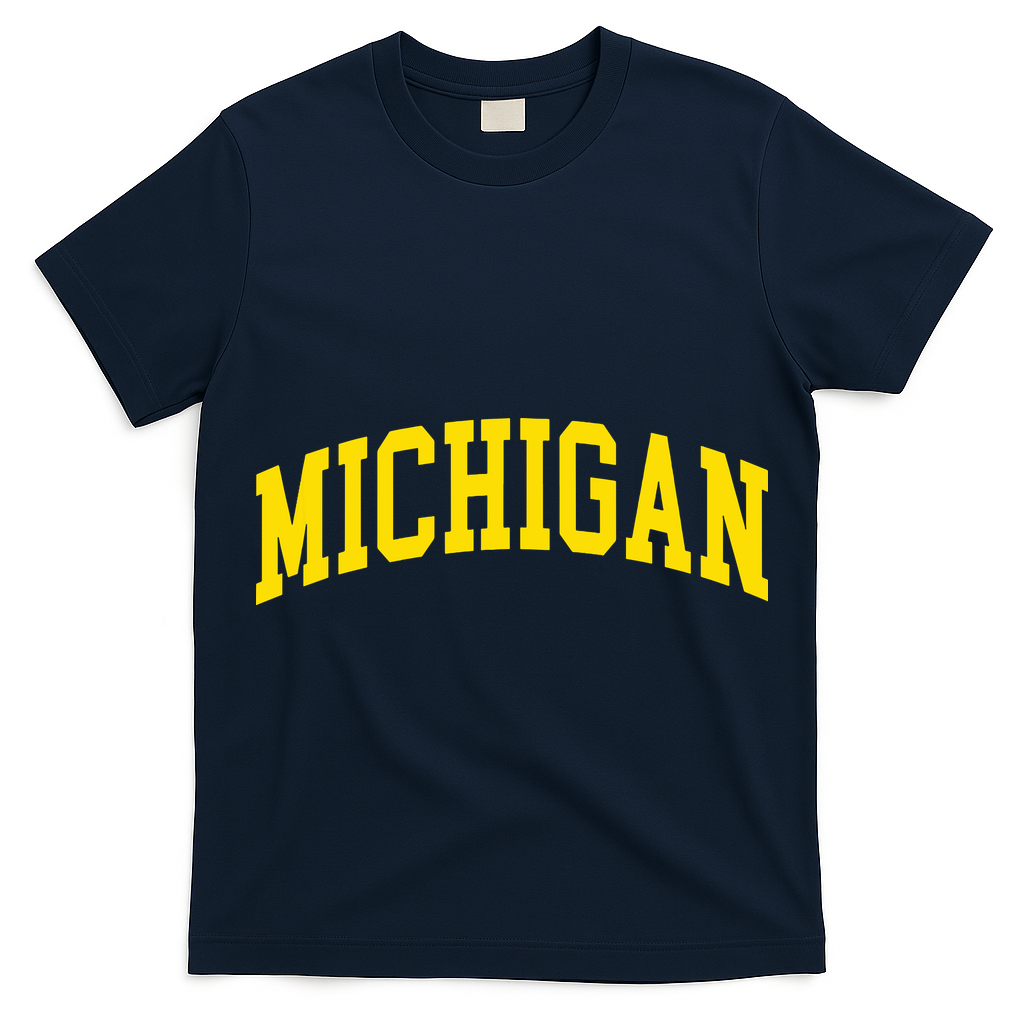 Michigan Mi Usa United States Font T-Shirt