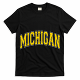 Michigan MI VintageStyle Maize Font T-Shirt