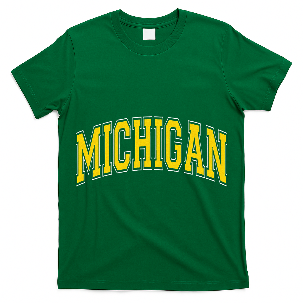 Michigan Mi Vintagestyle Maize Font T-Shirt