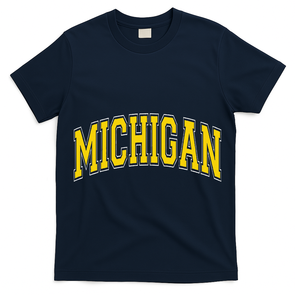 Michigan Mi Vintagestyle Maize Font T-Shirt