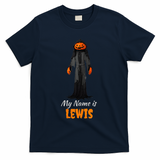 My Name Is Lewis Jack O Lantern Pumpkin Man T-Shirt - Navy