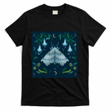 Magical Night with White Angel Moth - Black