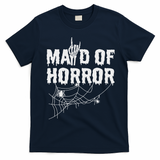 Maid Of Horror Bride Bridesmaid Halloween Bachelorette T-Shirt - Navy Blue