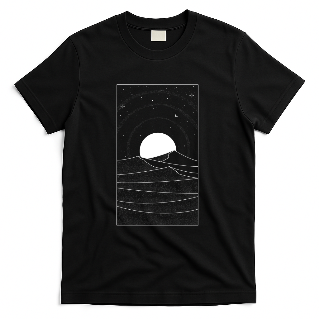 Moon Over the Desert - Black