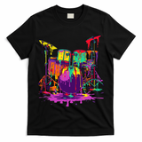 Melting Pop Art Drum Set Funny Drummer Musician Music Outfit T-Shirt