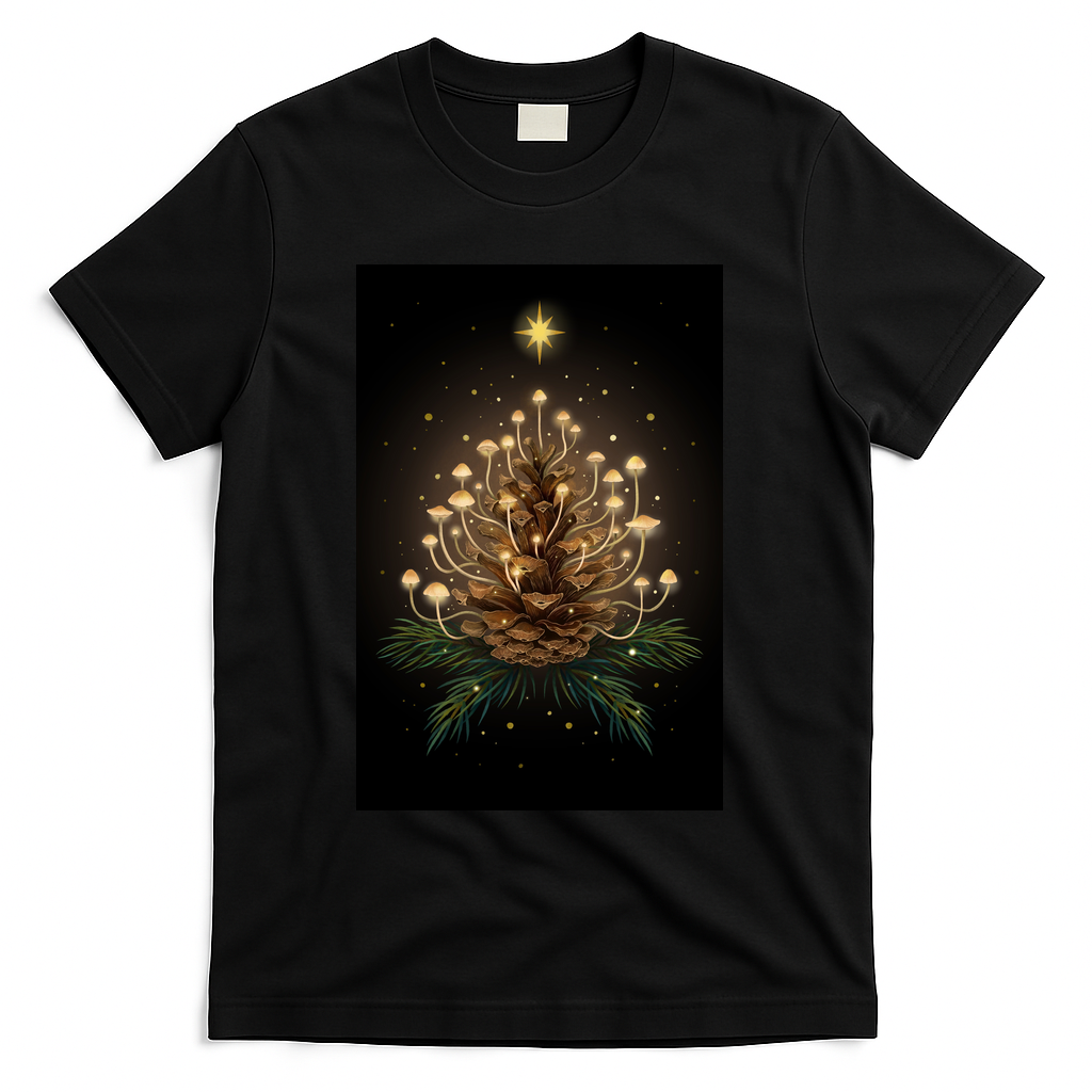 Magical Pine Cone Fungi of Christmas night - Black