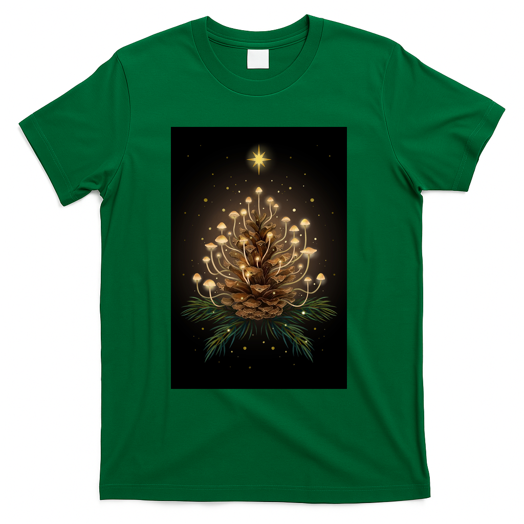 Magical Pine Cone Fungi of Christmas night - Green