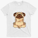 Meditation Pug Dog Buddha Zen Yoga Lover Funny Buddhist T-Shirt - White